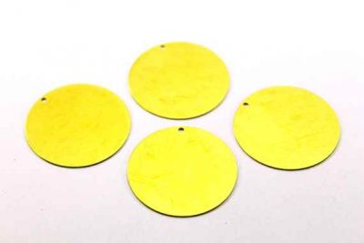 32 mm YUVARLAK TEK DELİKLİ DÜZ DESENSİZ PUL, HAM PİRİNÇ #1314H - 3