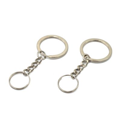 32 mm ZİNCİRLİ ANAHTARLIK HALKASI, 18 MM ÇİFT TURLU HALKA UÇ, NİKEL KAPLAMA - 2