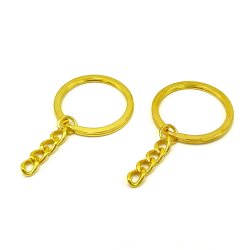 32 mm ZİNCİRLİ ANAHTARLIK HALKASI, SARI KAPLAMA - 2