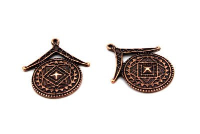 32x39 mm DESENLİ SALLANTI ZAMAK DÖKÜM, BAKIR RENK - 2