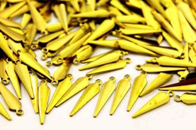 20x5 mm KILIÇ DESENLİ TEK DELİKLİ PUL, HAM PİRİNÇ #287H-DESENLİ - 2