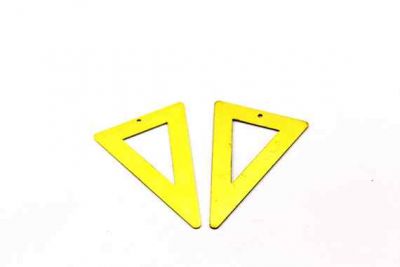 33x50 mm ÜÇGEN DESENLİ TEK DELİK PUL, HAM PİRİNÇ #795H-TEK-DELİK - 2