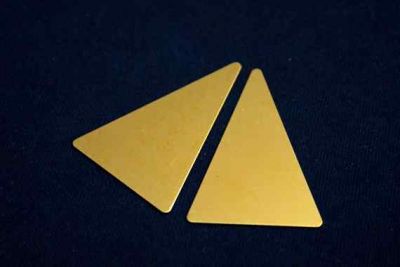 33x50 mm ÜÇGEN DESENLİ DELİKSİZ PUL, HAM PİRİNÇ #795H-DOLU-DELİKSİZ - 2