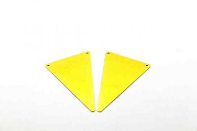 33x50 mm ÜÇGEN DESENLİ İKİ DELİK PUL, HAM PİRİNÇ #795H-DOLU-İKİ-DELİK - 2