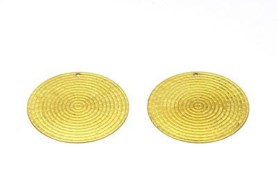 34 mm YUVARLAK DESENLİ SALLANTI PUL, HAM PİRİNÇ #1595H - 2