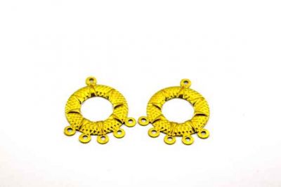 34x28 mm 6 DELİKLİ KÜPE SALLANTISI, HAM PİRİNÇ #20H - 2