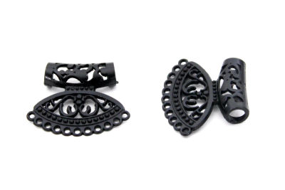34x41 mm KOLYE VE FULAR APARATI ZAMAK DÖKÜM, SİYAH RENK - 2