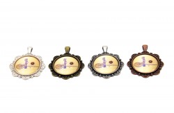 41 mm ETAMİN KOLYE UCU, TUĞRA DESENLİ - ERTÜRK