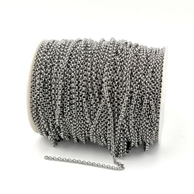 3.5 mm ÇELİK ZİNCİR, DOÇ ZİNCİR, GÜMÜŞ RENK, 1. KALİTE KARARMAZ - 2