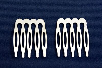37x30 mm 5 DİŞ TARAK MODELİ NİKEL KAPLAMA PRİNÇ, #1203N-5'Lİ - 2