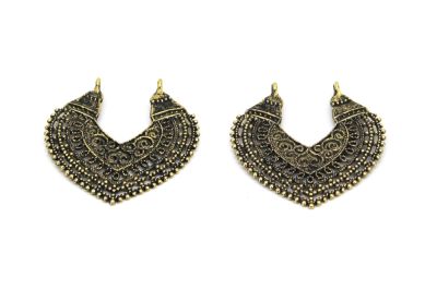 37x42 mm DESENLİ ZAMAK DÖKÜM, ANTİK SARI RENK - 2
