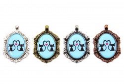 37x47 mm ETAMİN KOLYE UCU, KEDİ DESENLİ - ERTÜRK