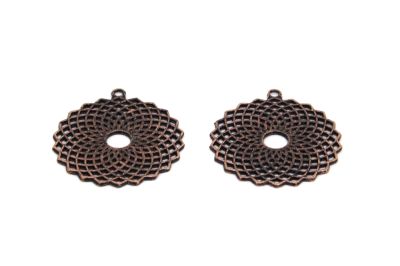 38.5 mm DESENLİ ZAMAK DÖKÜM, BAKIR RENK - 2