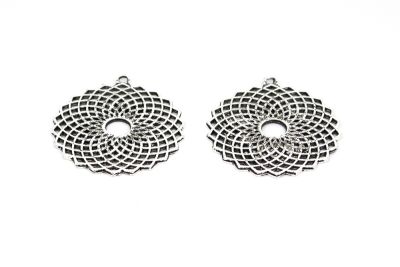 38.5 mm DESENLİ ZAMAK DÖKÜM, BOYALI GÜMÜŞ RENK - 2