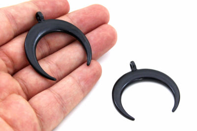 39x43 mm AY DESENLİ SALLANTI ZAMAK DÖKÜM, SİYAH RENK - 2
