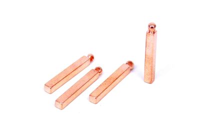 ERTÜRK - 3x3x25 mm PİRİNÇ KULPLU ÇUBUK BAR, ROSE KAPLAMA PİRİNÇ