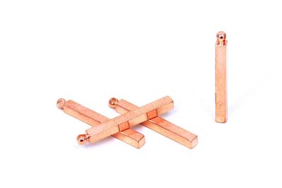 ERTÜRK - 3x3x30 mm PİRİNÇ KULPLU ÇUBUK BAR, ROSE KAPLAMA PİRİNÇ