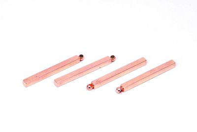 3x3x35 mm PİRİNÇ KULPLU ÇUBUK BAR, ROSE KAPLAMA PİRİNÇ