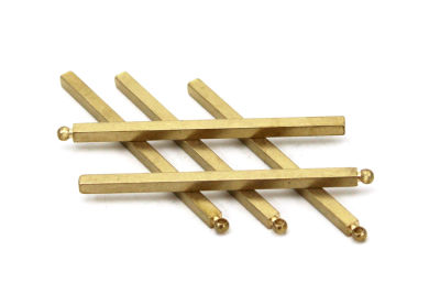 3x3x60 mm PİRİNÇ KULPLU ÇUBUK BAR, HAM PİRİNÇ - 2