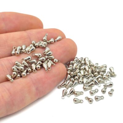 3x6 mm DAMLA ŞEKİLLİ PRİNÇ SALLANTI, NİKEL KAPLAMA - 1