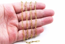 3x9 mm ÇELİK ZİNCİR, ATAÇ ZİNCİR, GOLD RENK, 1. KALİTE KARARMAZ - ERTÜRK