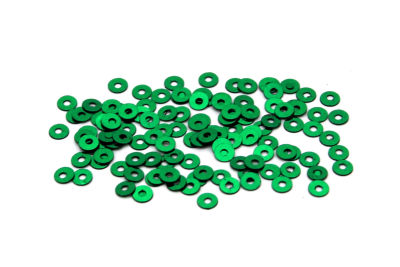 4 mm PLASTİK PUL PAYET, NAKIŞ PULU, DÖKME PUL, ORTADAN DELİK, KOYU YEŞİL RENK - 2