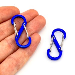 40 mm, ÇİFTLİ MODEL KİLİTLİ KANCA, MAVİ RENK - ERTÜRK