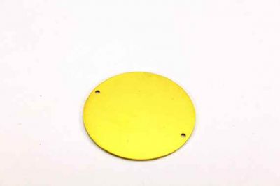 40 mm DÜZ YUVARLAK ÇİFT DELİK PUL, HAM PİRİNÇ #913H-DÜZ-ÇİFT-DELİK - 3