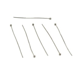 40 mm, TOP BAŞLI TAKI ÇİVİSİ, PİRİNÇ, NİKEL KAPLAMA - ERTÜRK