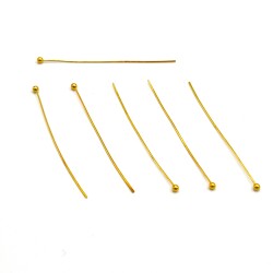 40 mm, TOP BAŞLI TAKI ÇİVİSİ, PİRİNÇ, SARI KAPLAMA - ERTÜRK