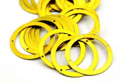 40 mm YUVARLAK İKİ DELİK PUL, HAM PİRİNÇ #6H - 2