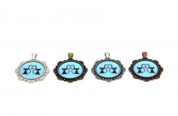 41 mm ETAMİN KOLYE UCU, KEDİ DESENLİ - ERTÜRK