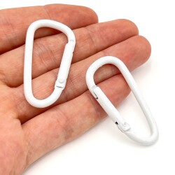 45 mm, KARABİNA MODEL KİLİTLİ KANCA, BEYAZ RENK - ERTÜRK