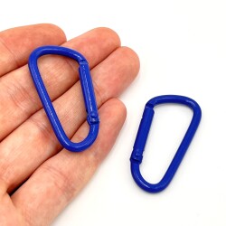 45 mm, KARABİNA MODEL KİLİTLİ KANCA, MAVİ RENK - ERTÜRK