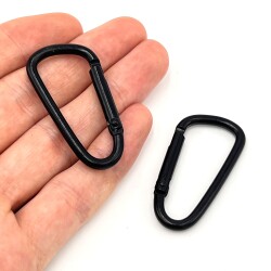 45 mm, KARABİNA MODEL KİLİTLİ KANCA, SİYAH RENK - ERTÜRK