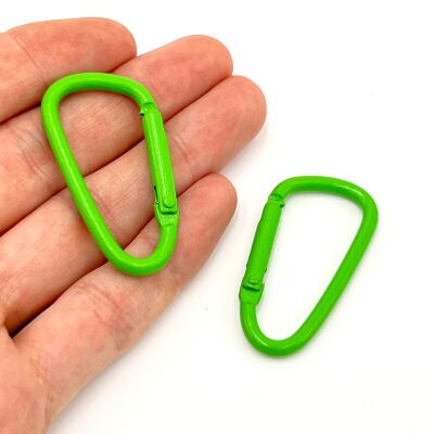 45 mm, KARABİNA MODEL KİLİTLİ KANCA, YEŞİL RENK - 1