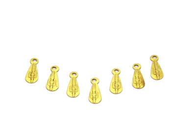 4.5x12 mm KULPLU DAMLA DESENLİ PUL, HAM PİRİNÇ #1126H - 2
