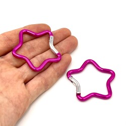 47 mm, YILDIZ MODEL KİLİTLİ KANCA, FUŞYA RENK - ERTÜRK