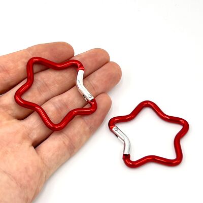 47 mm, YILDIZ MODEL KİLİTLİ KANCA, KIRMIZI RENK - 1