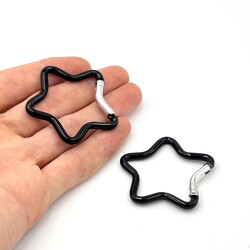 47 mm, YILDIZ MODEL KİLİTLİ KANCA, SİYAH RENK - ERTÜRK