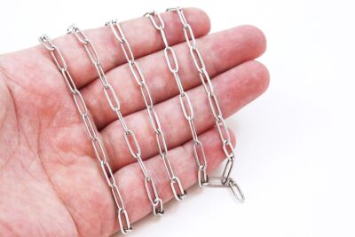 4x12 mm ÇELİK ZİNCİR, ATAÇ ZİNCİR, GÜMÜŞ RENK, 1. KALİTE KARARMAZ - 1