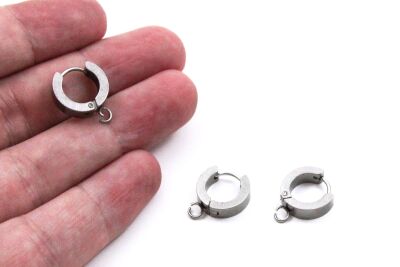 4x13 mm, ÇELİK KÜPE KANCASI KULPLU, GÜMÜŞ RENK, 1. KALİTE KARARMAZ - 3