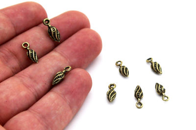 4x13 mm DAMLA SALLANTI ZAMAK DÖKÜM, ANTİK SARI RENK - 2