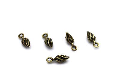 4x13 mm DAMLA SALLANTI ZAMAK DÖKÜM, ANTİK SARI RENK - 3