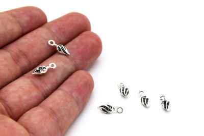 4x13 mm DAMLA SALLANTI ZAMAK DÖKÜM, BOYALI GÜMÜŞ RENK - 2