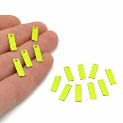 4x14 mm DİKDÖTGEN MODEL PLASTİK PUL PAYET, OYA PULU, NAKIŞ PULU, DÖKME PUL, AÇIK YEŞİL RENK - ERTÜRK