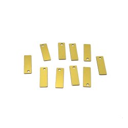 4x14 mm DİKDÖTGEN MODEL PLASTİK PUL PAYET, OYA PULU, NAKIŞ PULU, DÖKME PUL, ALTIN RENK - 2