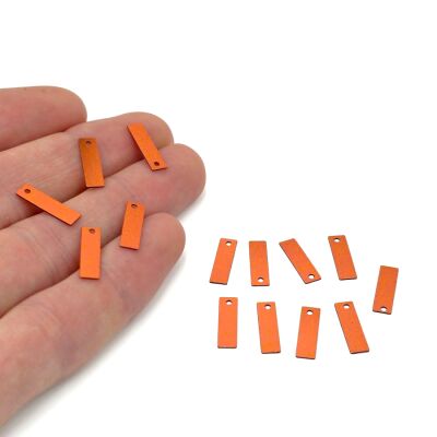 4x14 mm DİKDÖTGEN MODEL PLASTİK PUL PAYET, OYA PULU, NAKIŞ PULU, DÖKME PUL, BAKIR RENK - 1