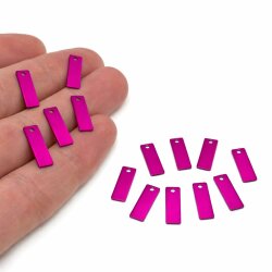 4x14 mm DİKDÖTGEN MODEL PLASTİK PUL PAYET, OYA PULU, NAKIŞ PULU, DÖKME PUL, FUŞYA RENK - ERTÜRK