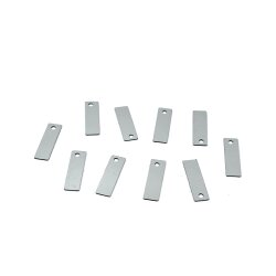 4x14 mm DİKDÖTGEN MODEL PLASTİK PUL PAYET, OYA PULU, NAKIŞ PULU, DÖKME PUL, GÜMÜŞ RENK - 2